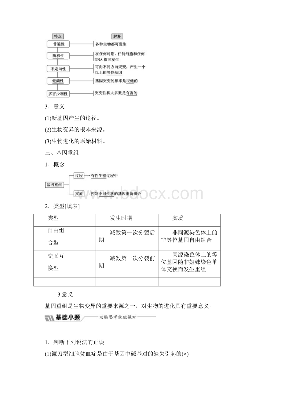 学年高中生物人教版必修2第五章第1节基因突变和基因重组Word文档格式.docx_第3页