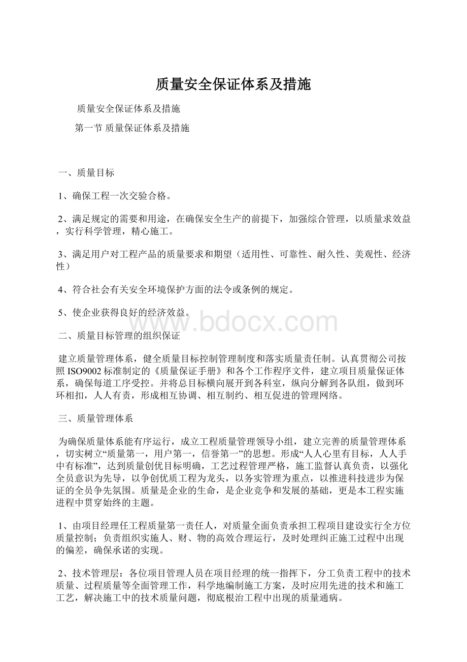 质量安全保证体系及措施文档格式.docx_第1页