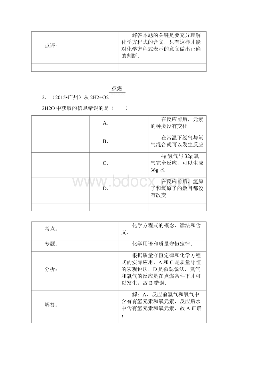 化学中考试题分类汇编化学方程式含答案Word格式.docx_第2页