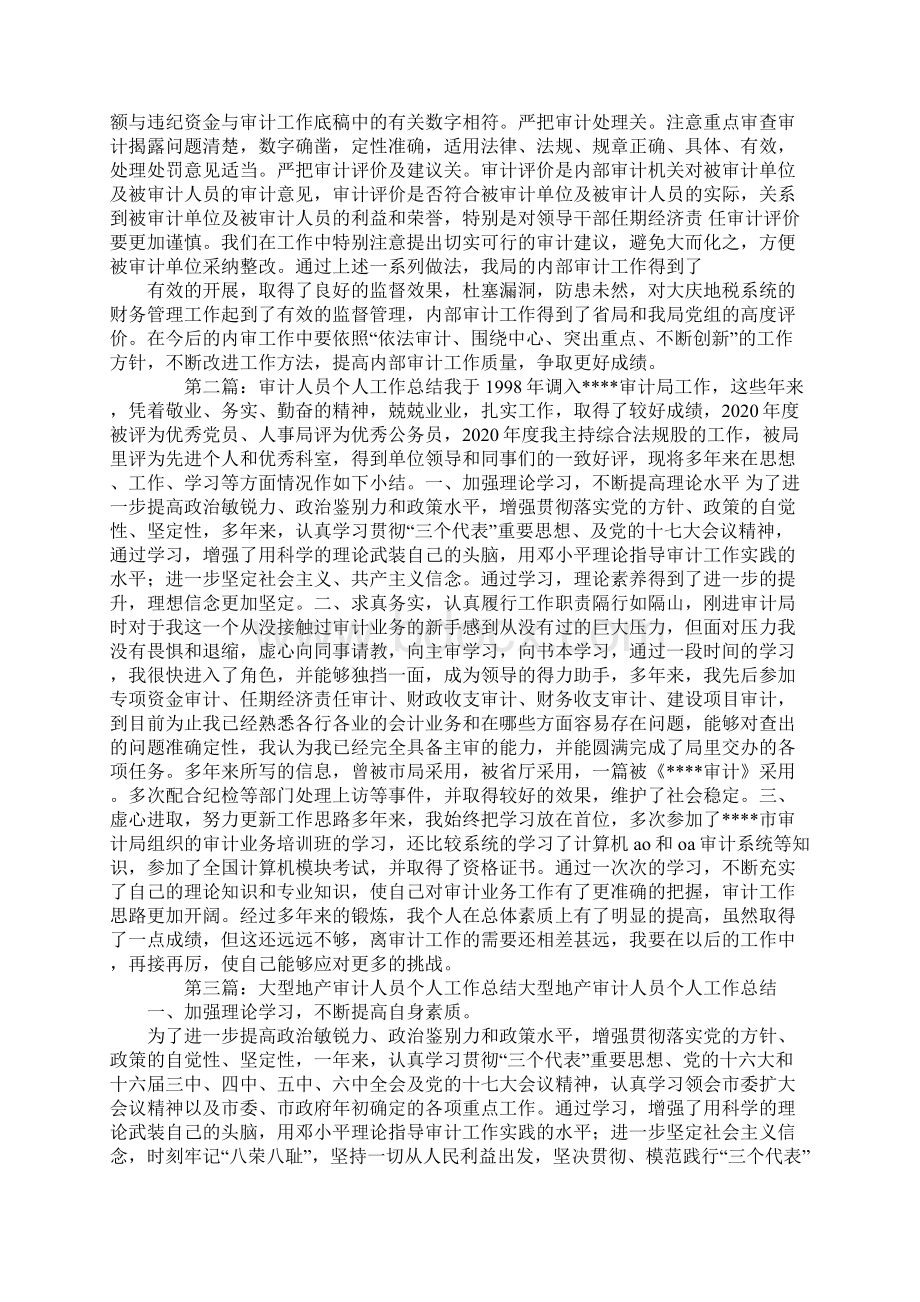 审计人员个人工作总结Word格式文档下载.docx_第2页