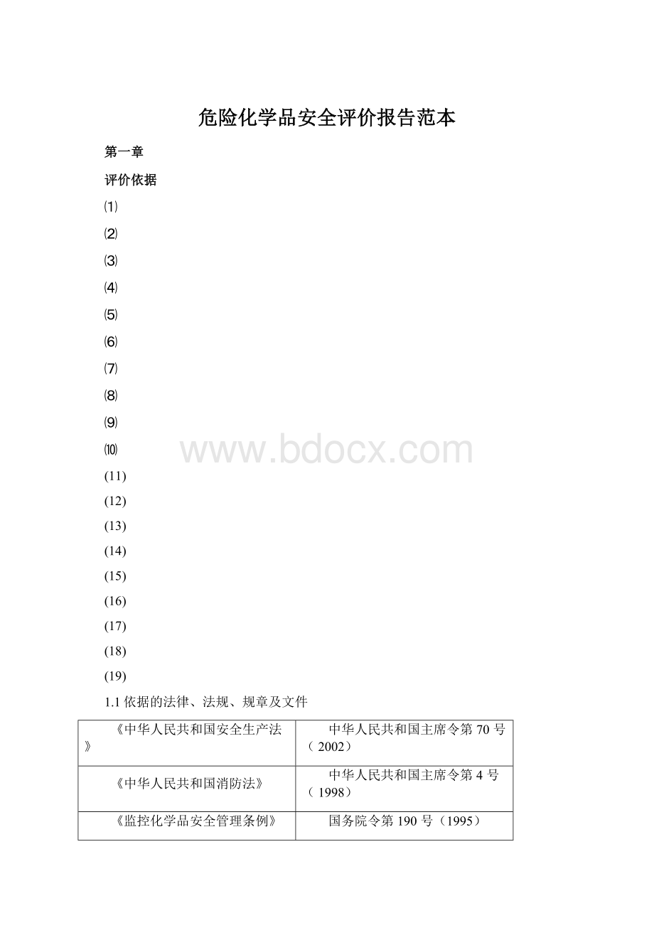 危险化学品安全评价报告范本.docx_第1页