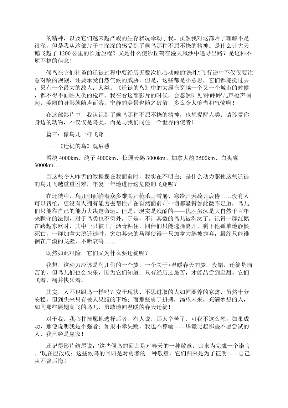 鸟的迁徙观后感Word下载.docx_第3页