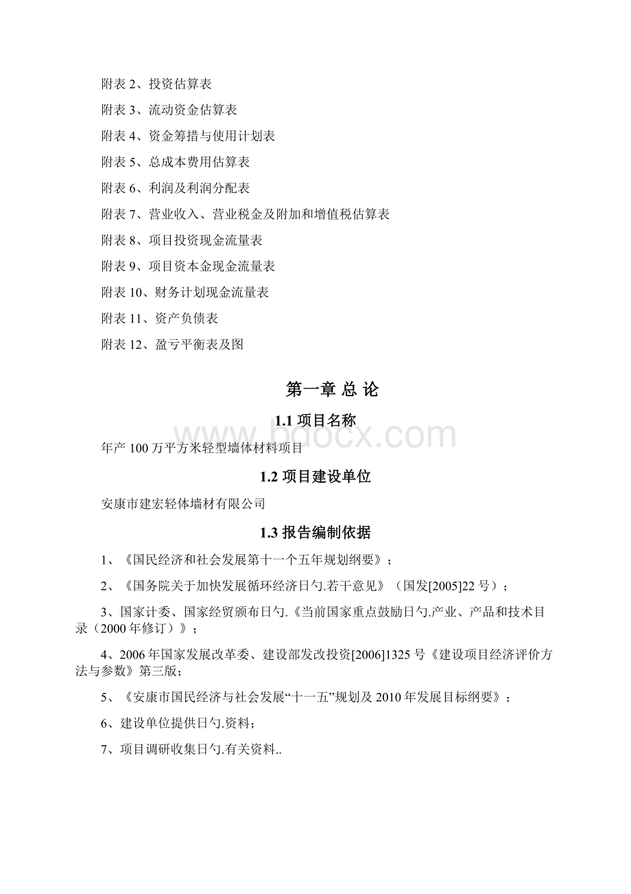 年产100万平方米轻型墙体材料项目可行性研究报告.docx_第2页