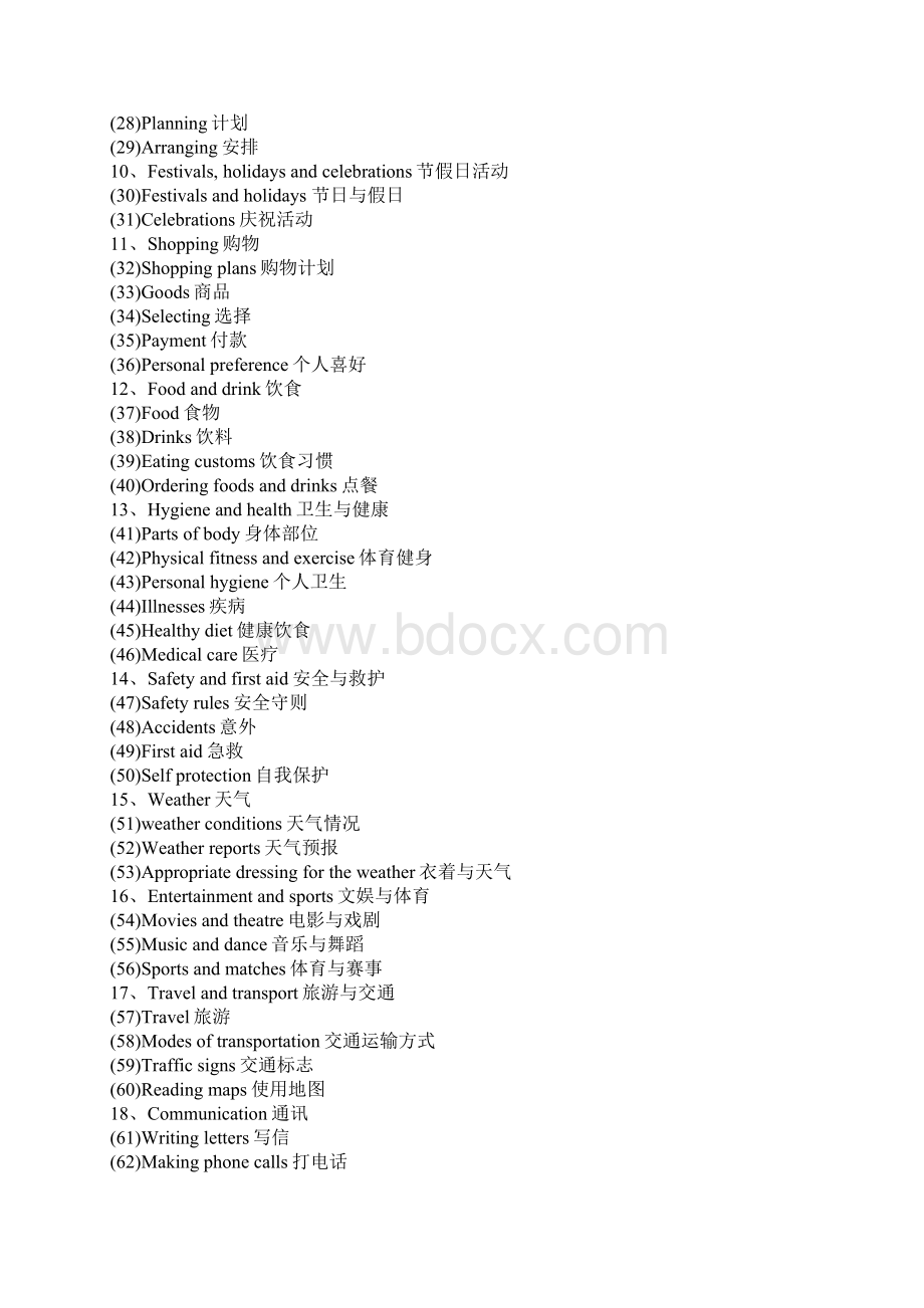 整理初中英语话题分类及单词分类.docx_第2页