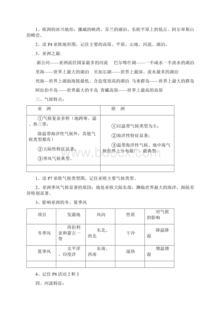 湘教版七年级地理下册复习提纲.docx_第2页