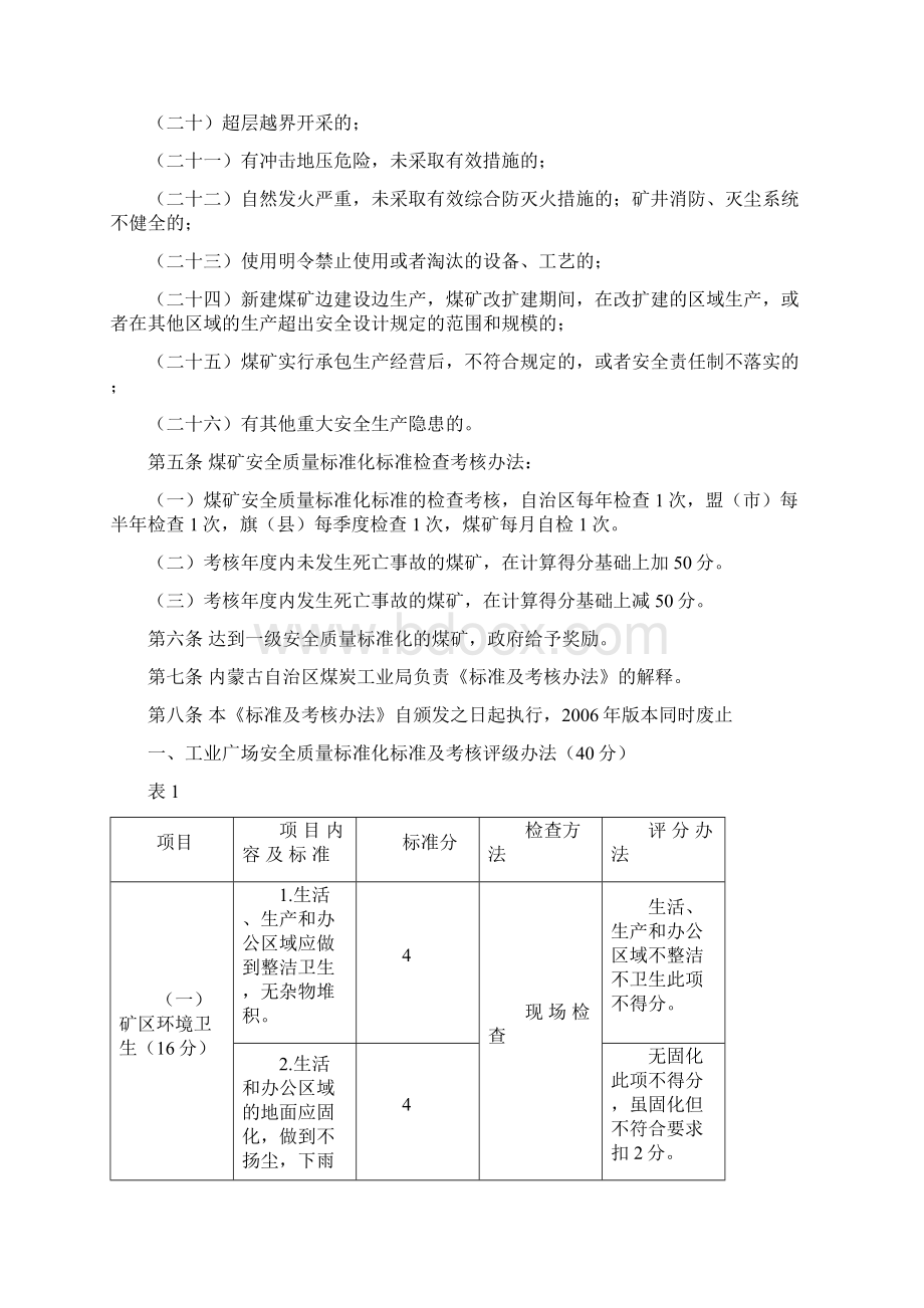 修改版 内蒙古自治区井工煤矿质量标准化标准及评级办法.docx_第3页