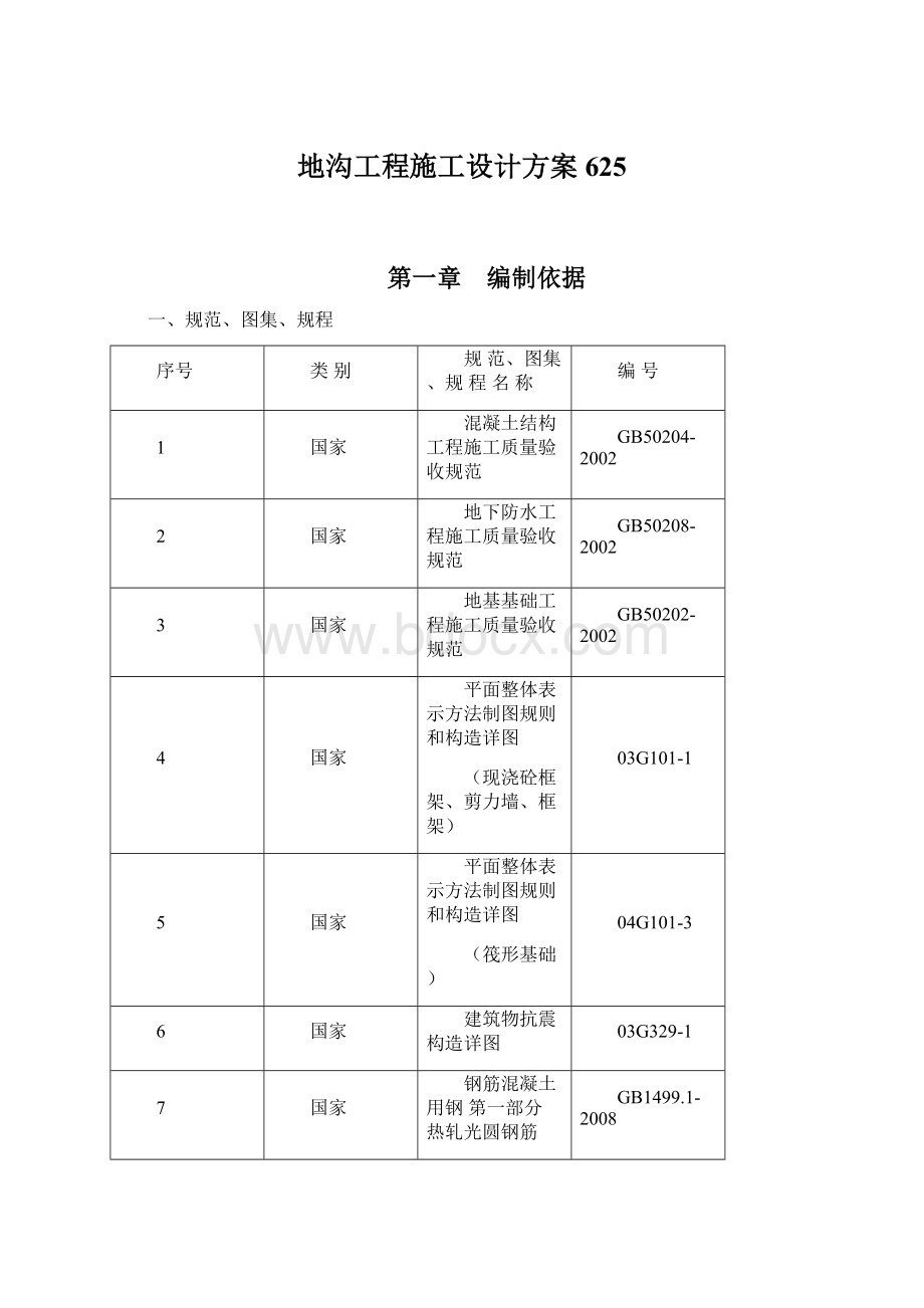 地沟工程施工设计方案625Word格式文档下载.docx