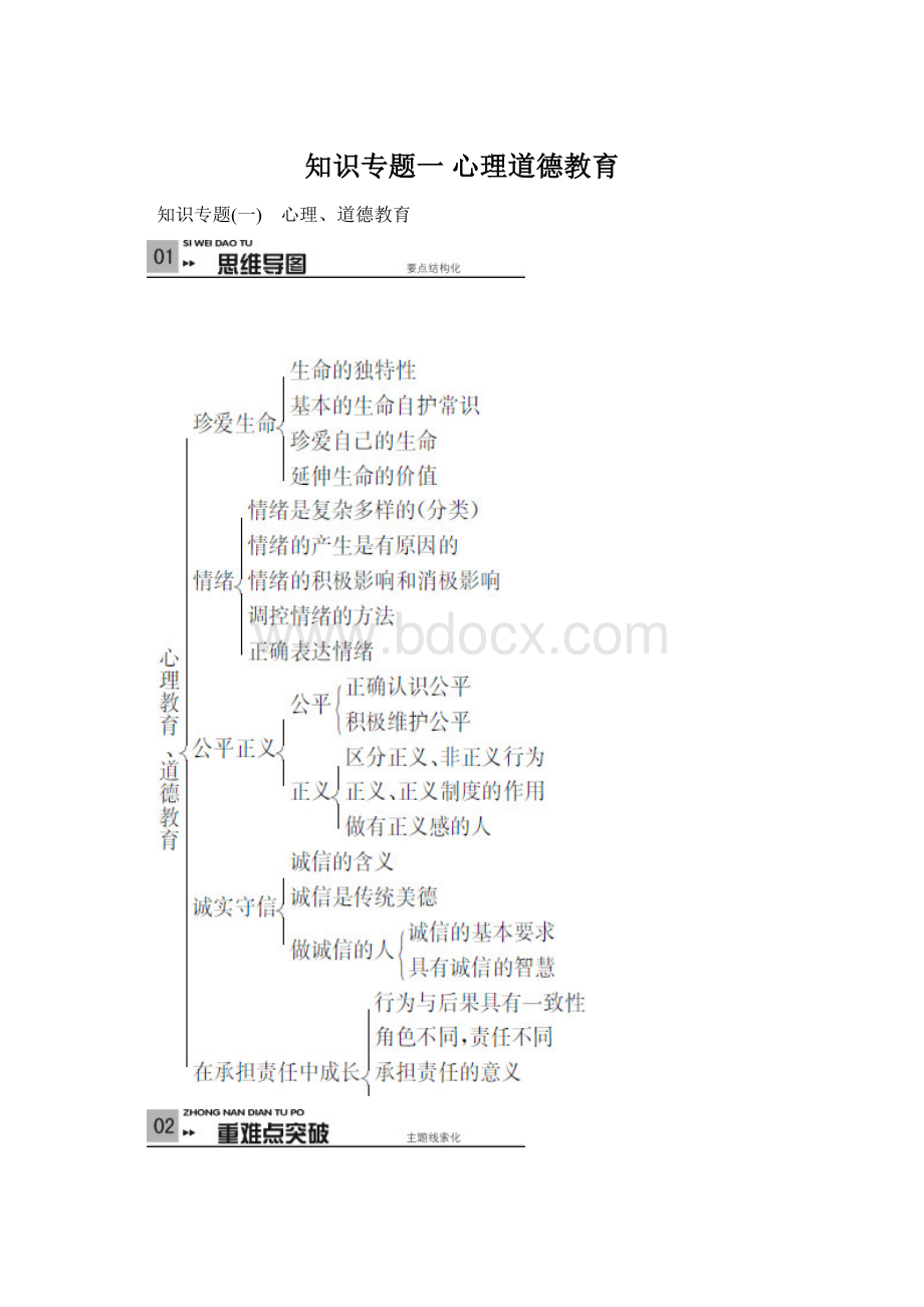 知识专题一 心理道德教育.docx_第1页