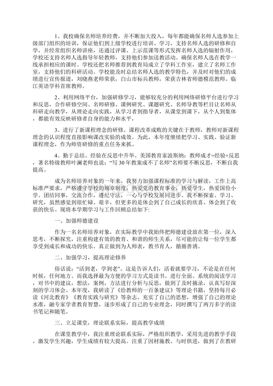 名师培养人选个人工作总结最新.docx_第2页