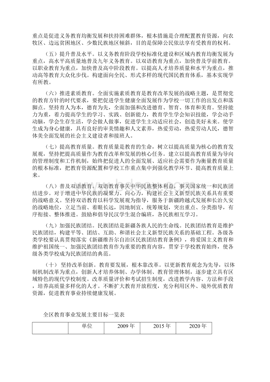 新疆维吾尔自治区中长期教育改革和发展规划纲要Word文档格式.docx_第3页