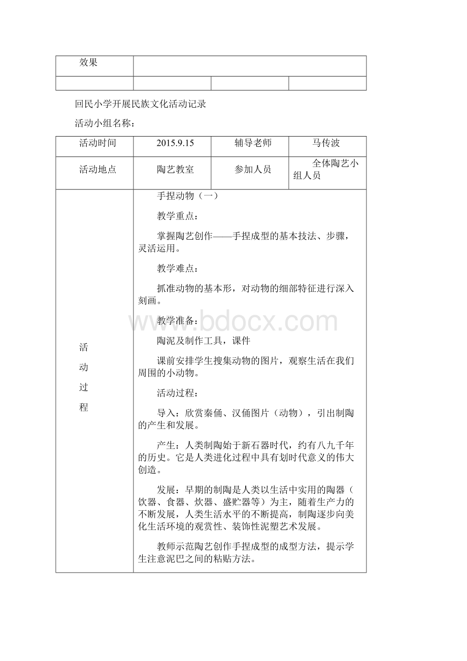 回民小学陶艺活动记录.docx_第2页