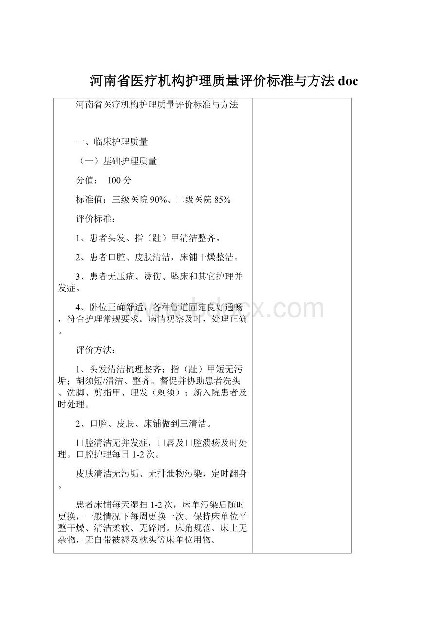 河南省医疗机构护理质量评价标准与方法doc.docx_第1页