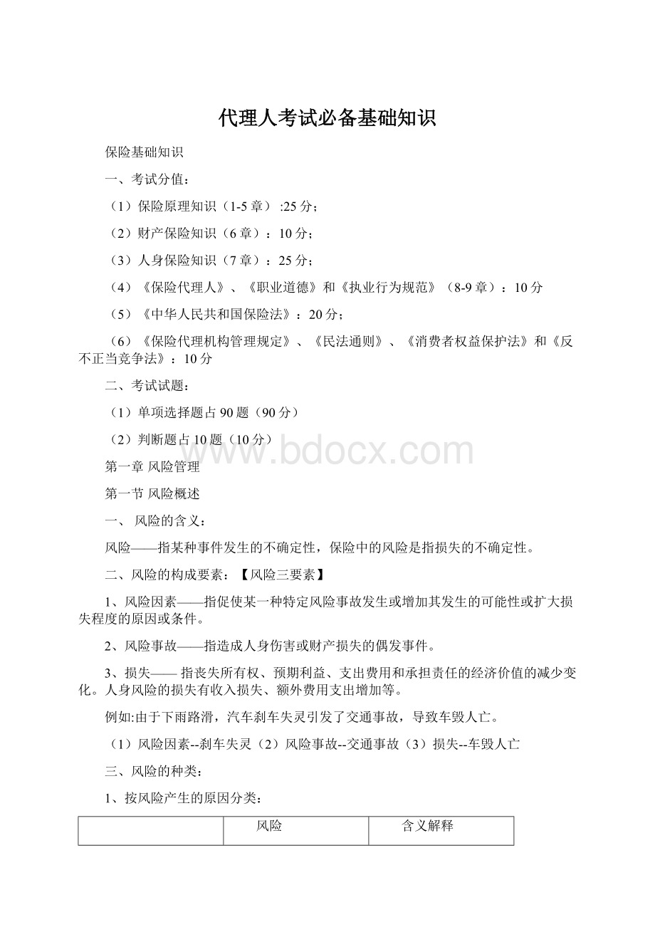 代理人考试必备基础知识Word格式.docx_第1页