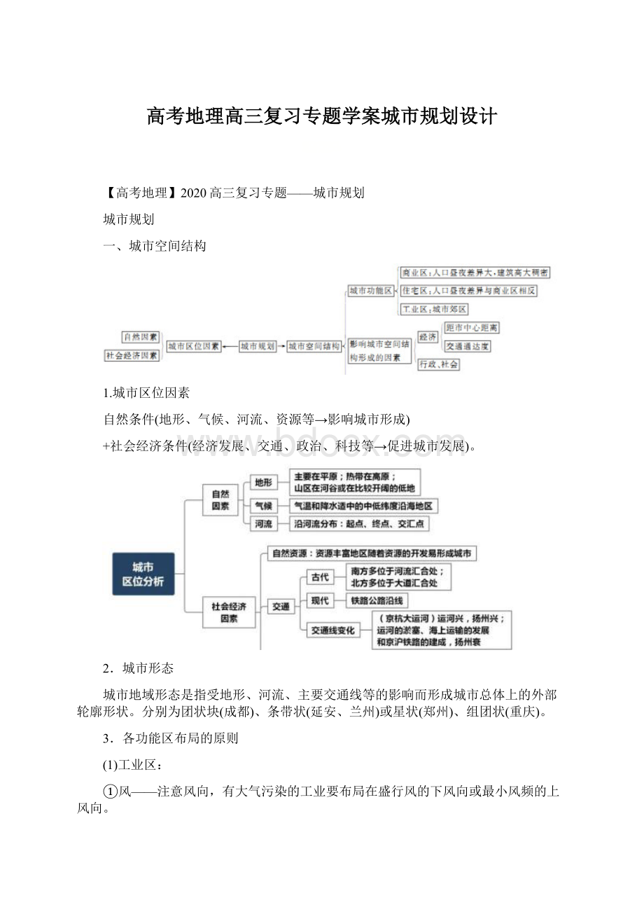 高考地理高三复习专题学案城市规划设计Word文档下载推荐.docx