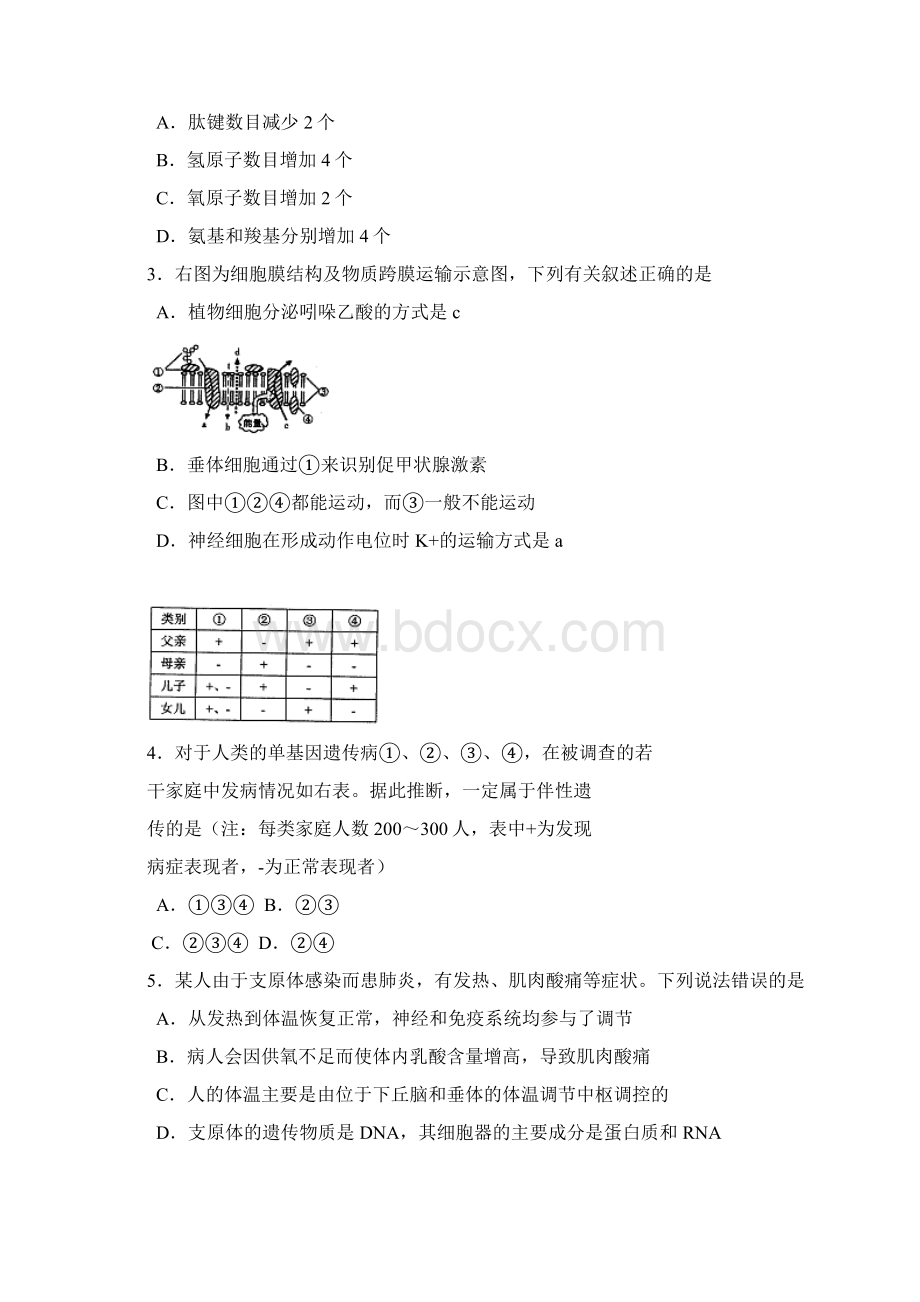 山东省济南市届高三高考模拟 理综 Word版含答案Word格式.docx_第2页