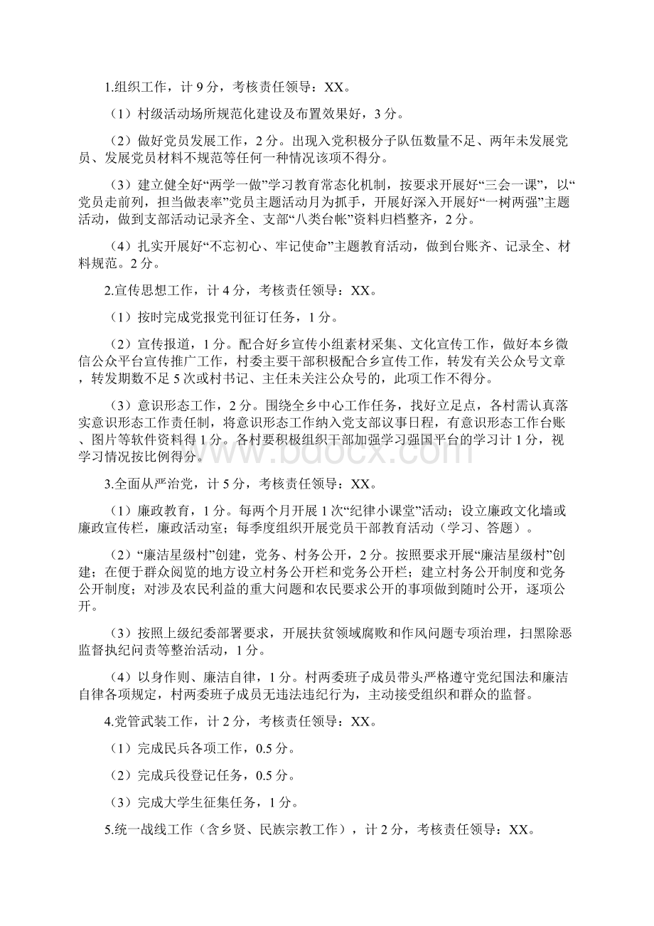 XX乡度村级高质量发展考核方案Word格式文档下载.docx_第2页