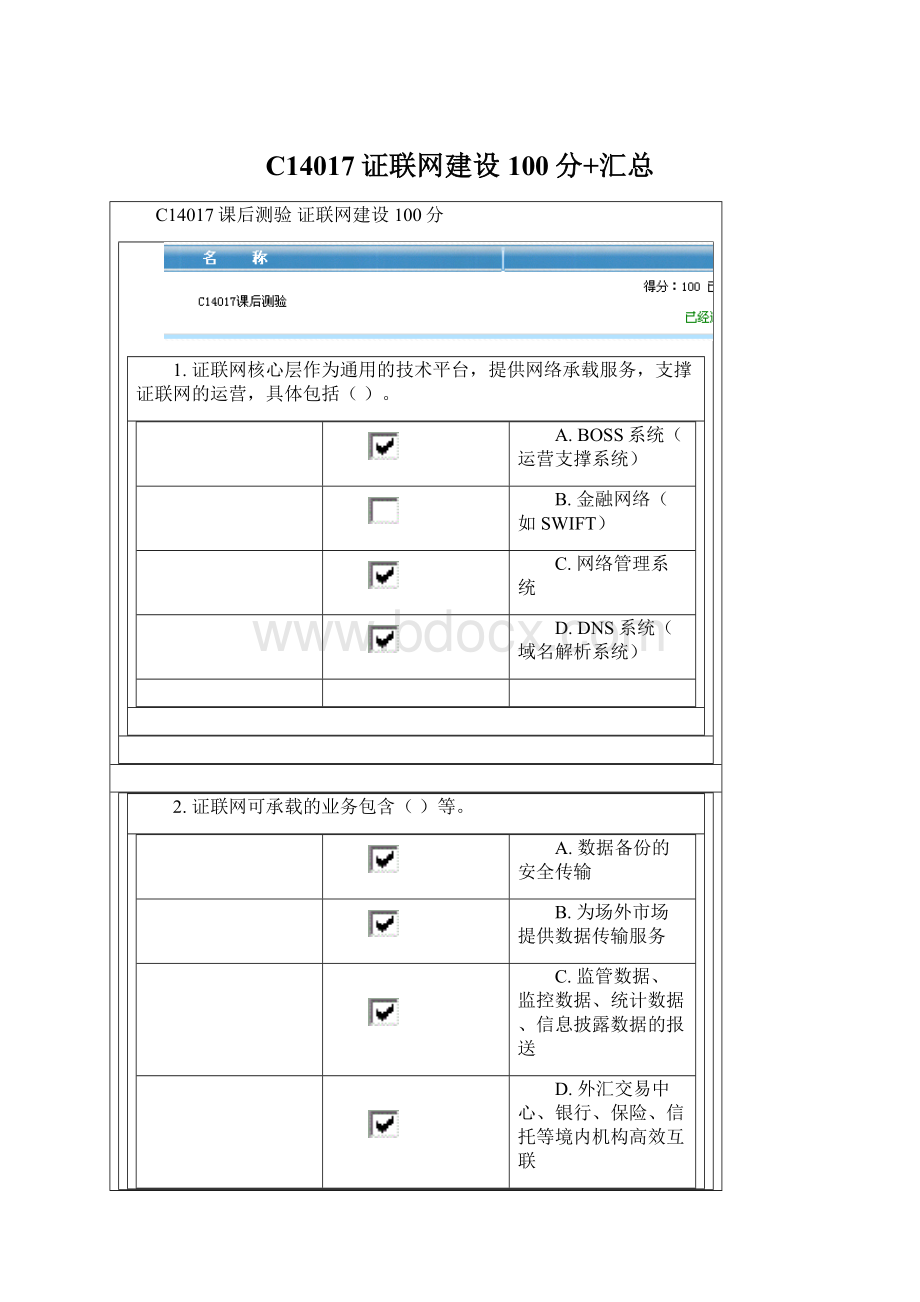 C14017证联网建设100分+汇总.docx