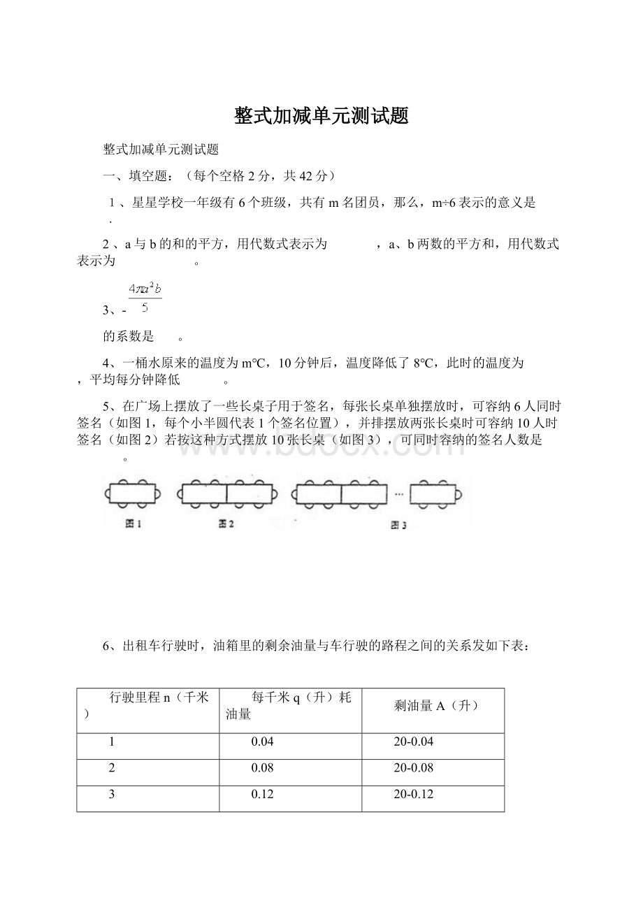 整式加减单元测试题.docx_第1页