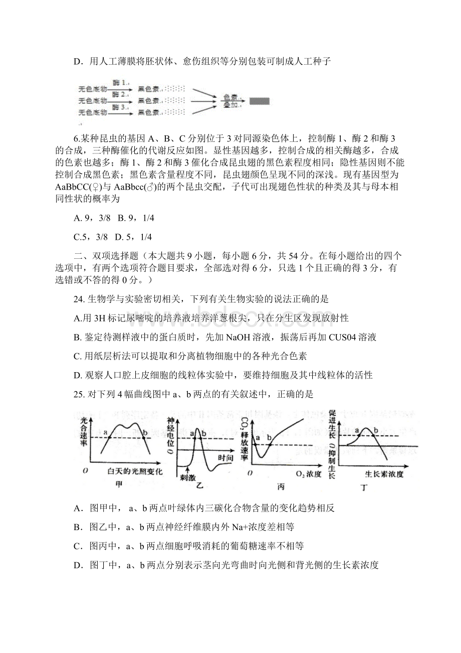 届广东省深圳市外国语学校高三第一次月考生.docx_第3页