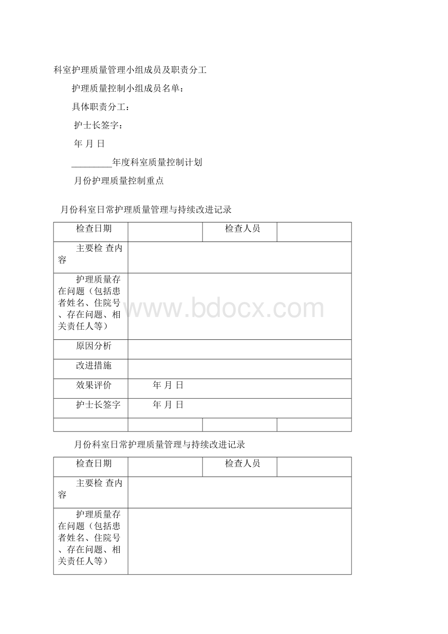 护理质量管理与持续改进记录本Word文件下载.docx_第2页