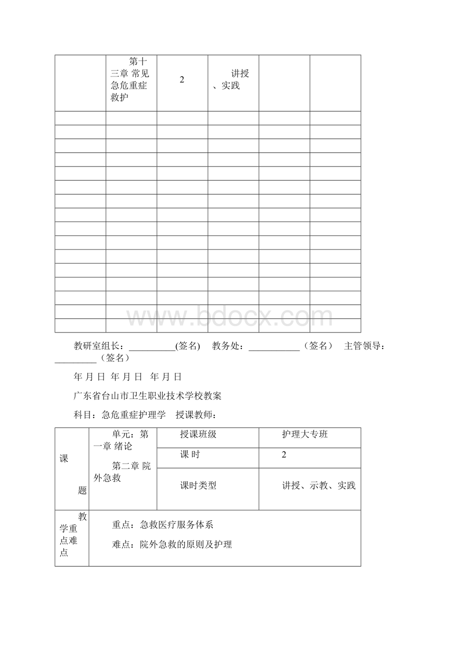 《急危重症护理学》计划教案Word文件下载.docx_第3页