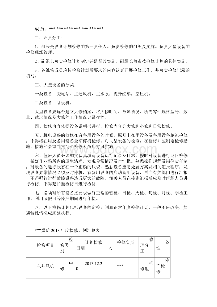 年度检修计划煤矿文档格式.docx_第2页