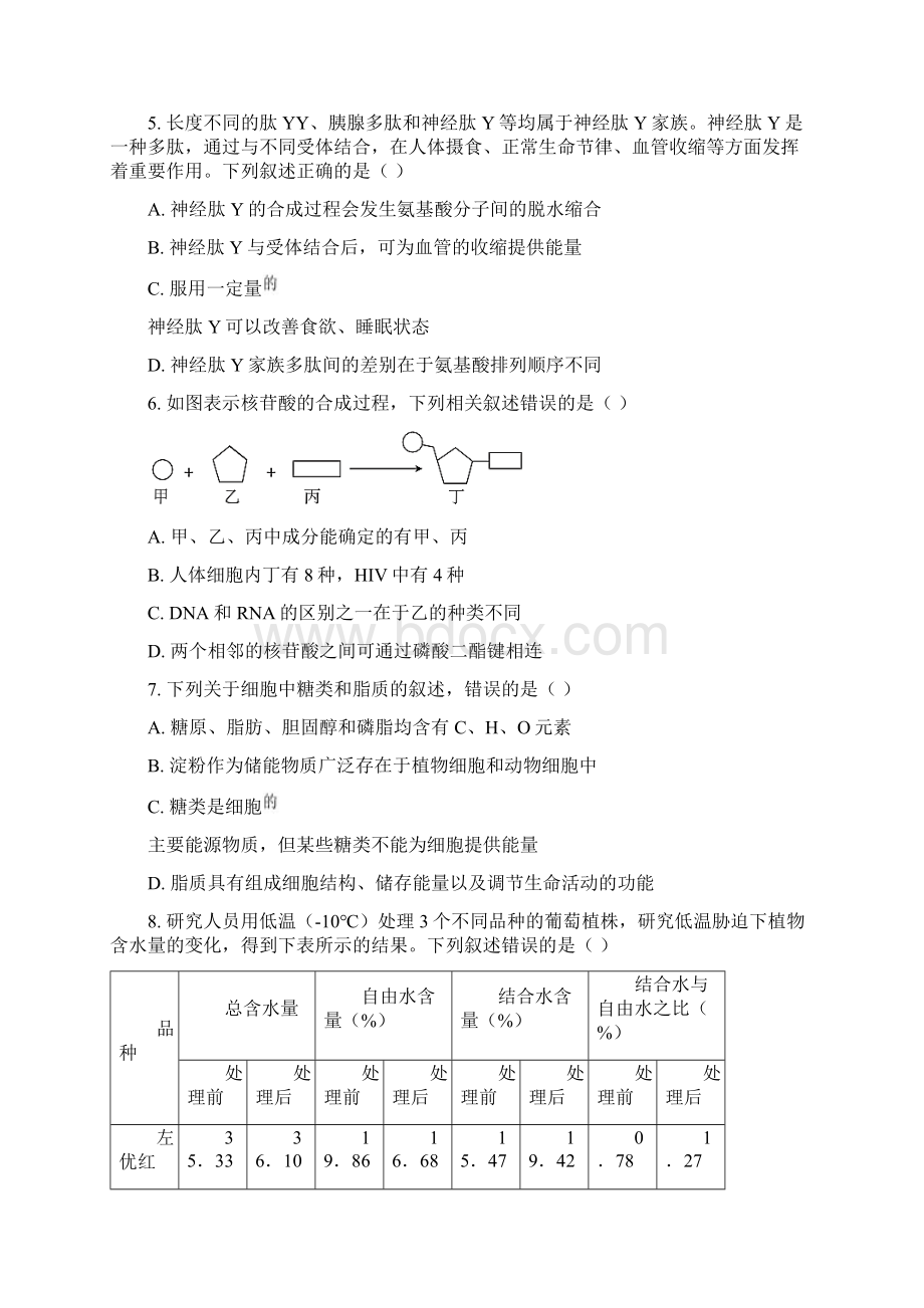 河南省商丘市学年高二下学期期末联考生物试题原卷版.docx_第2页