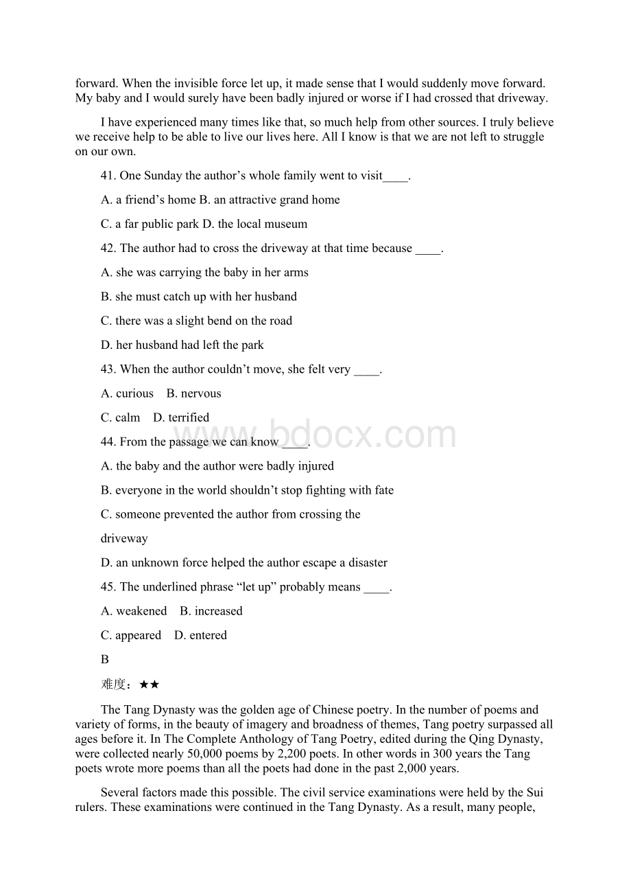 学年度人教版选修8 Unit 5单元测试题七10页word版.docx_第3页