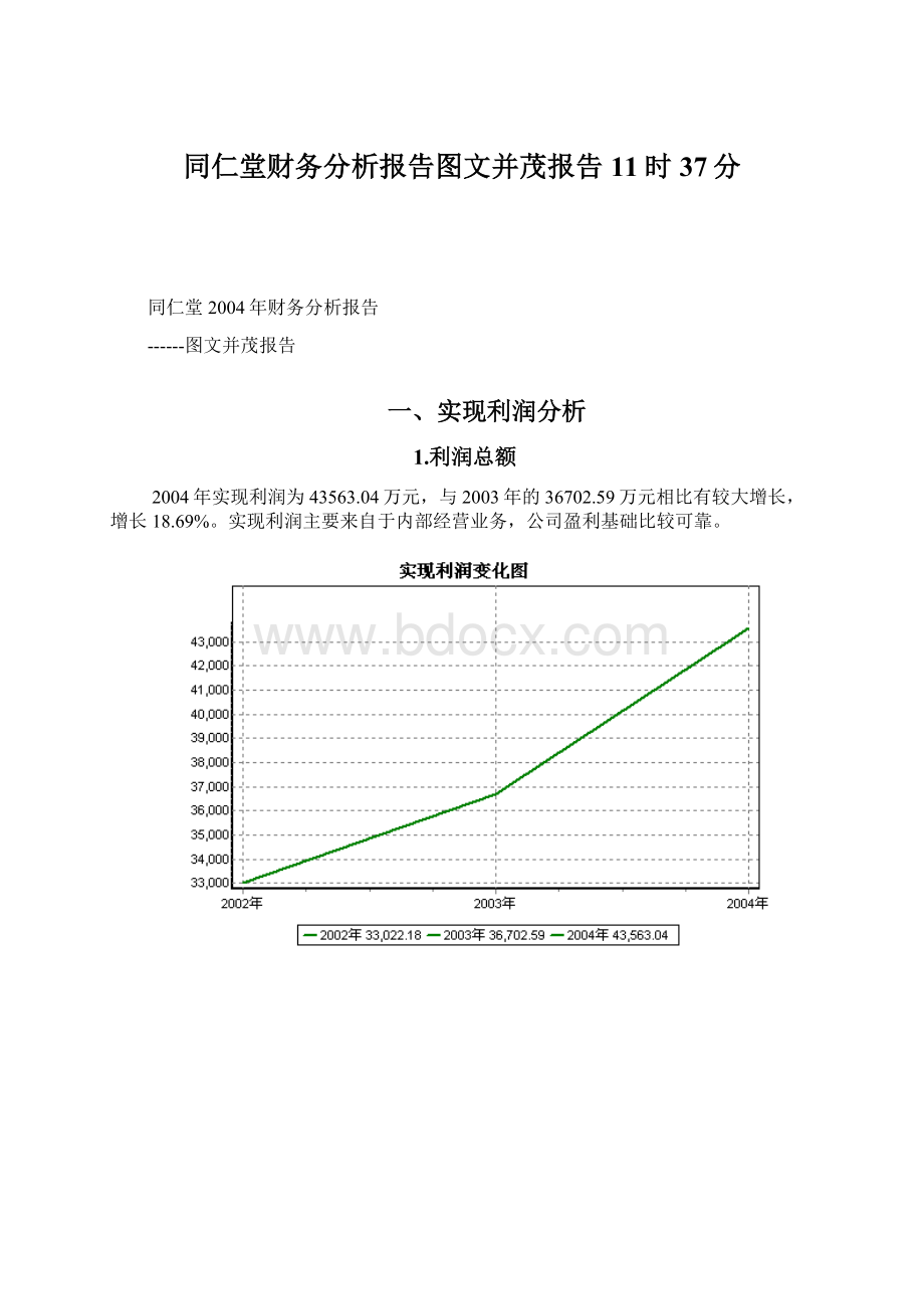 同仁堂财务分析报告图文并茂报告11时37分Word文档下载推荐.docx