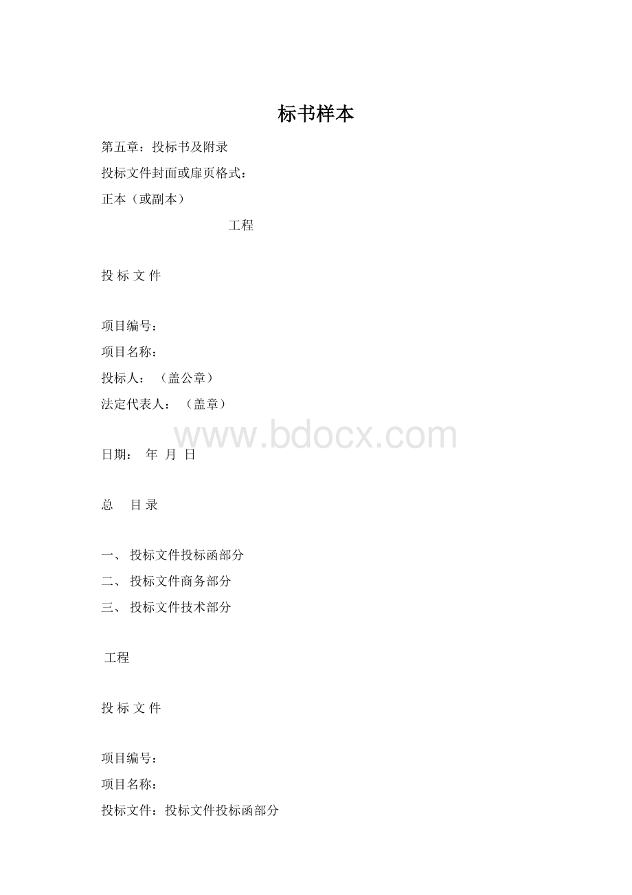 标书样本文档格式.docx_第1页