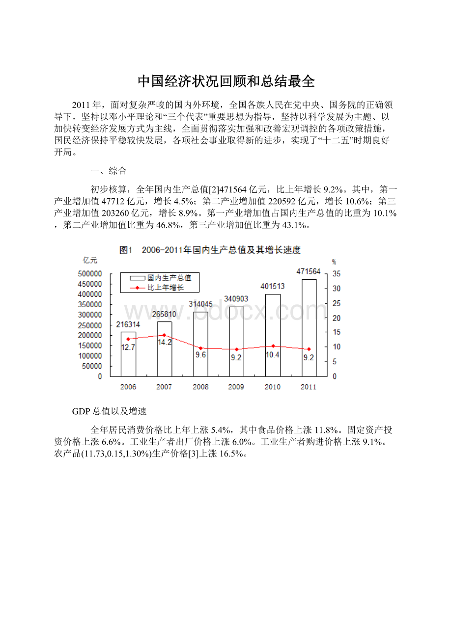 中国经济状况回顾和总结最全文档格式.docx