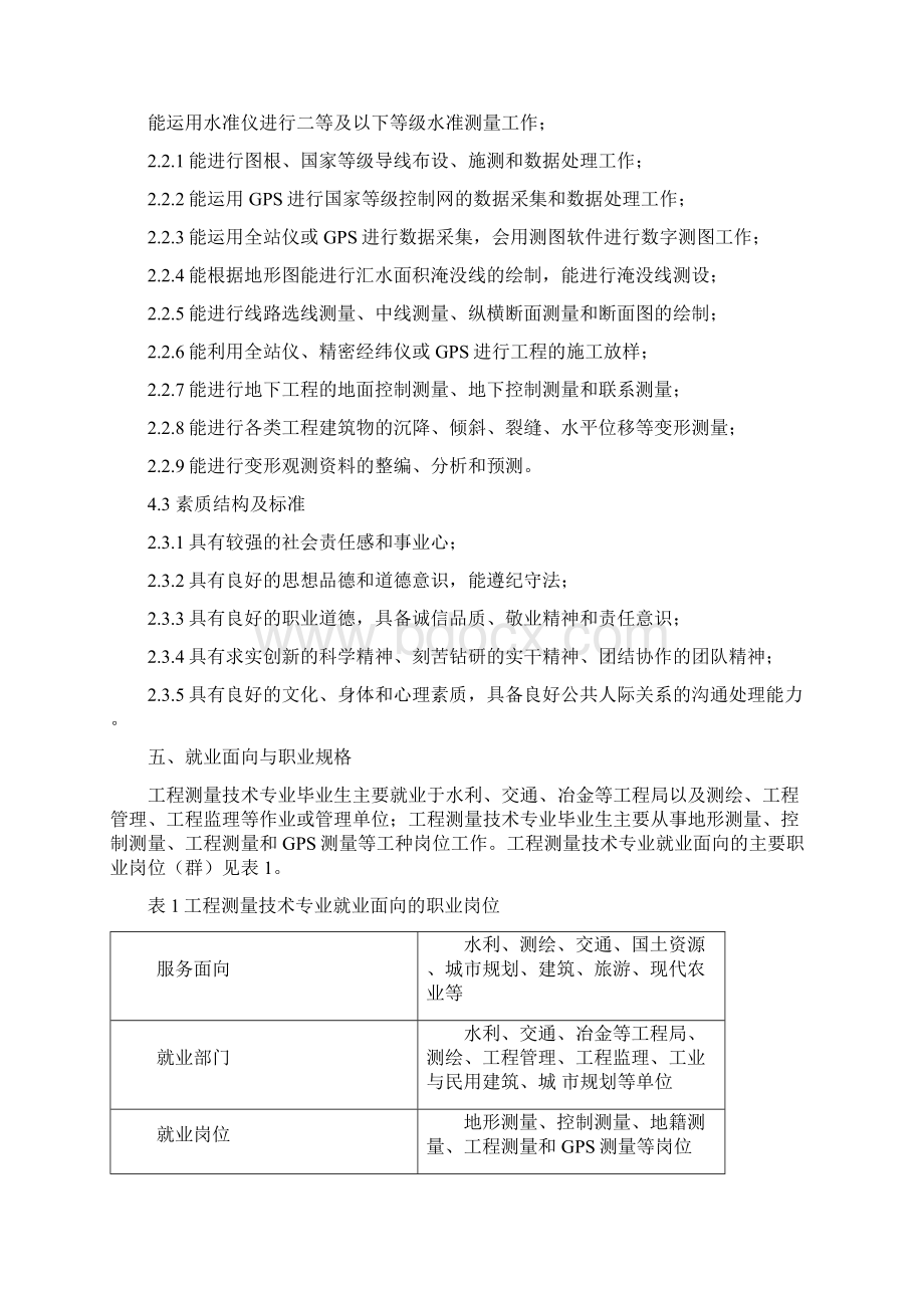 工程测量技术专业教学标准Word格式.docx_第2页