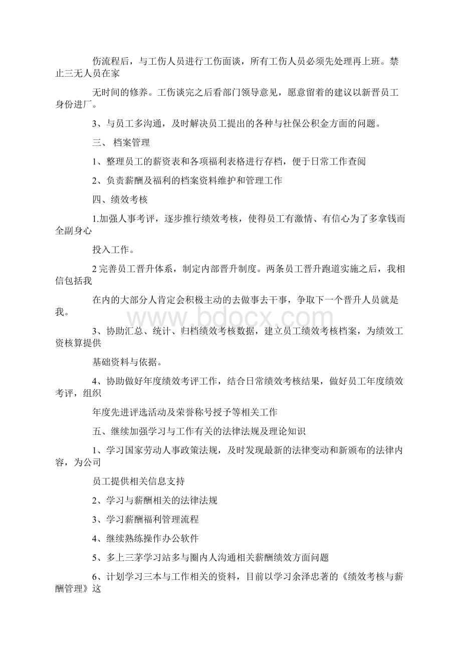 XX年度薪资绩效专员工作计划.docx_第2页