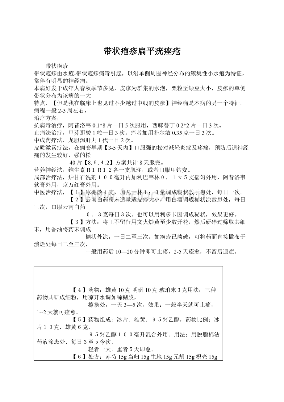 带状疱疹扁平疣痤疮Word文档格式.docx_第1页