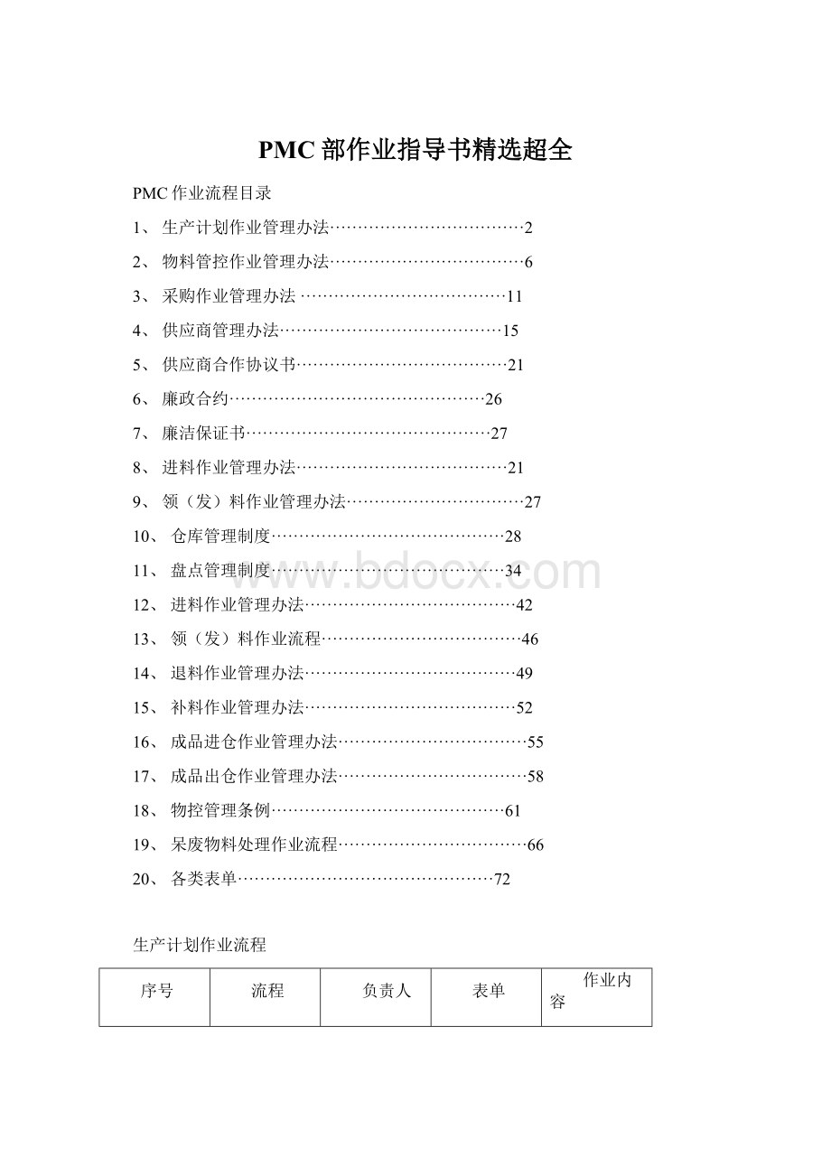 PMC部作业指导书精选超全.docx