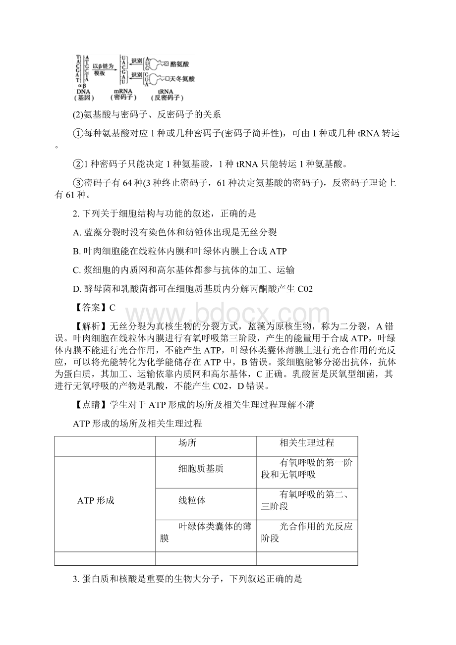 湖南省株洲市届高三教学质量统一检测一生物试题Word格式文档下载.docx_第2页