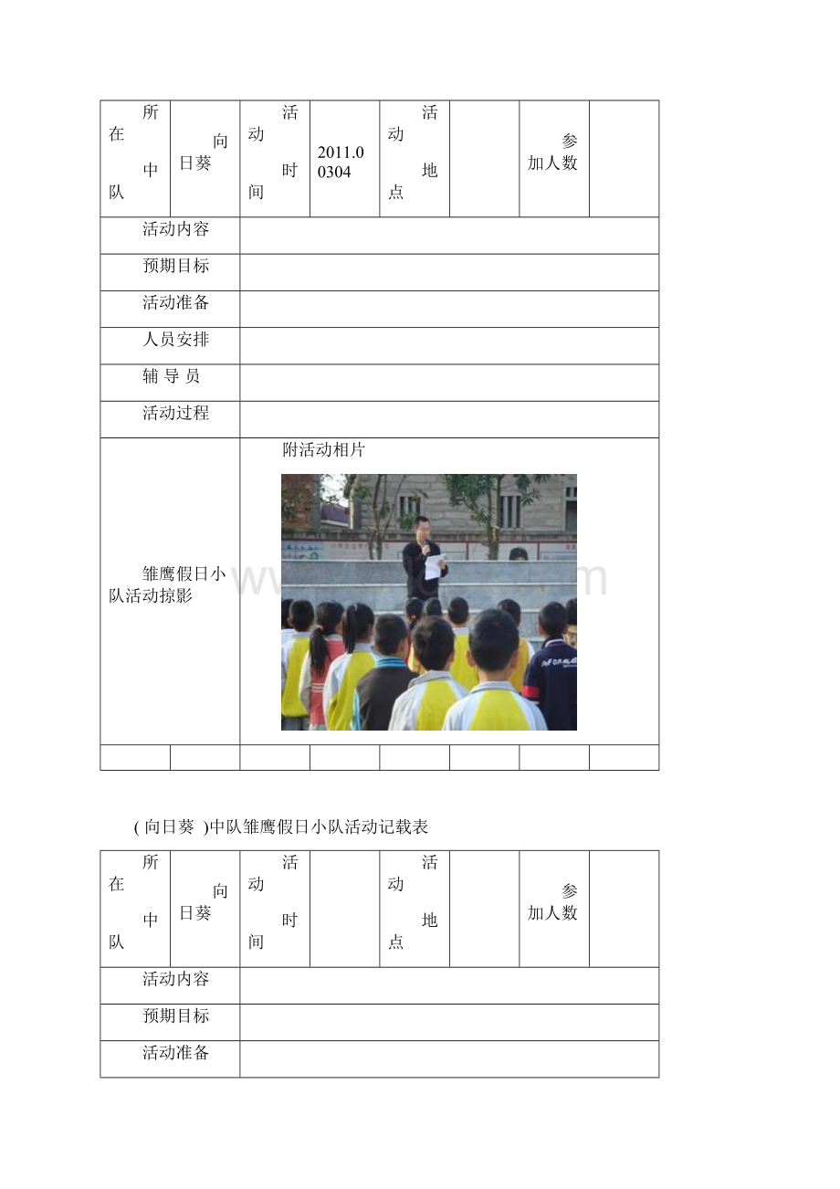 樟井小学向日葵雏鹰假日小队记录表.docx_第2页