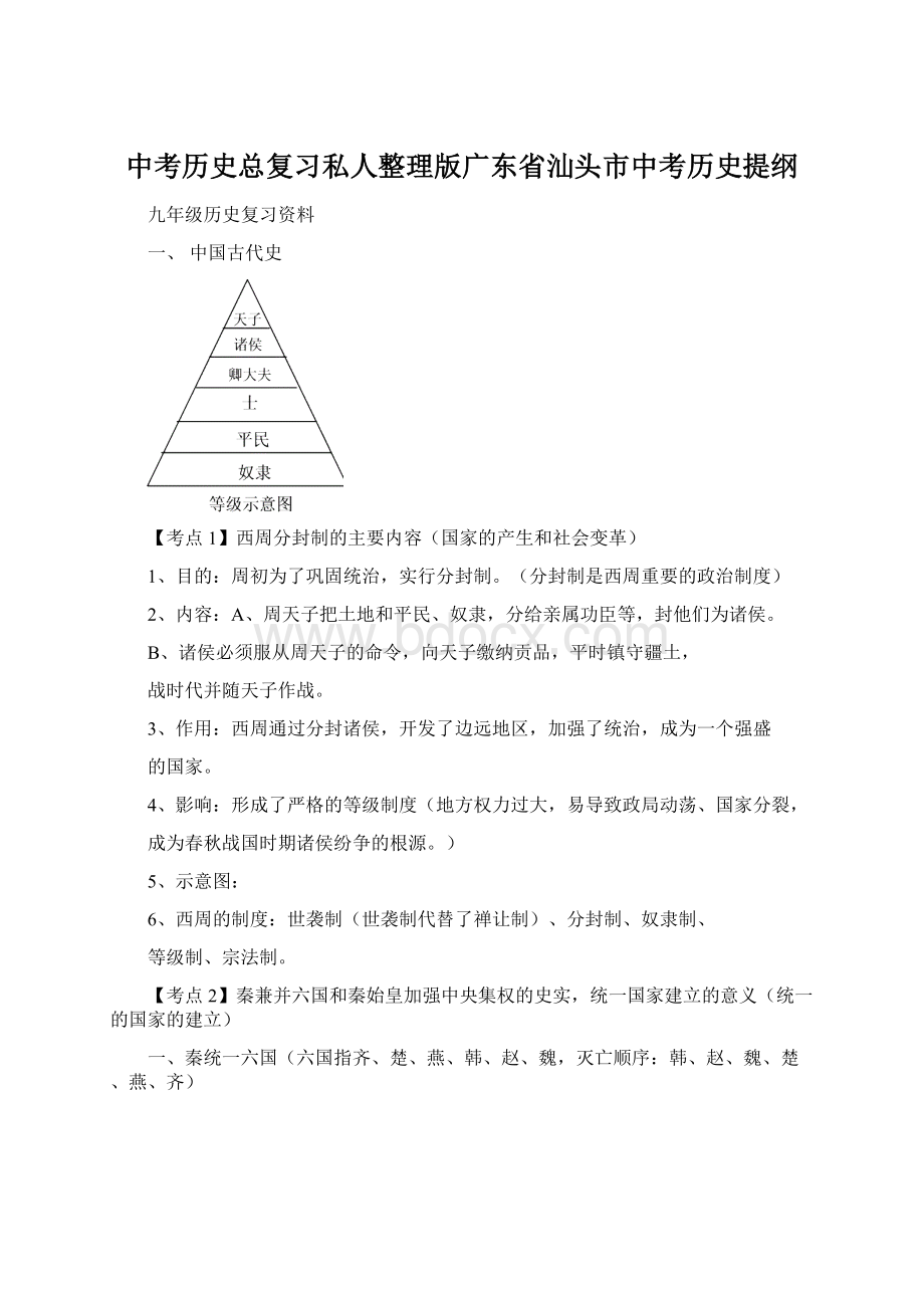 中考历史总复习私人整理版广东省汕头市中考历史提纲.docx