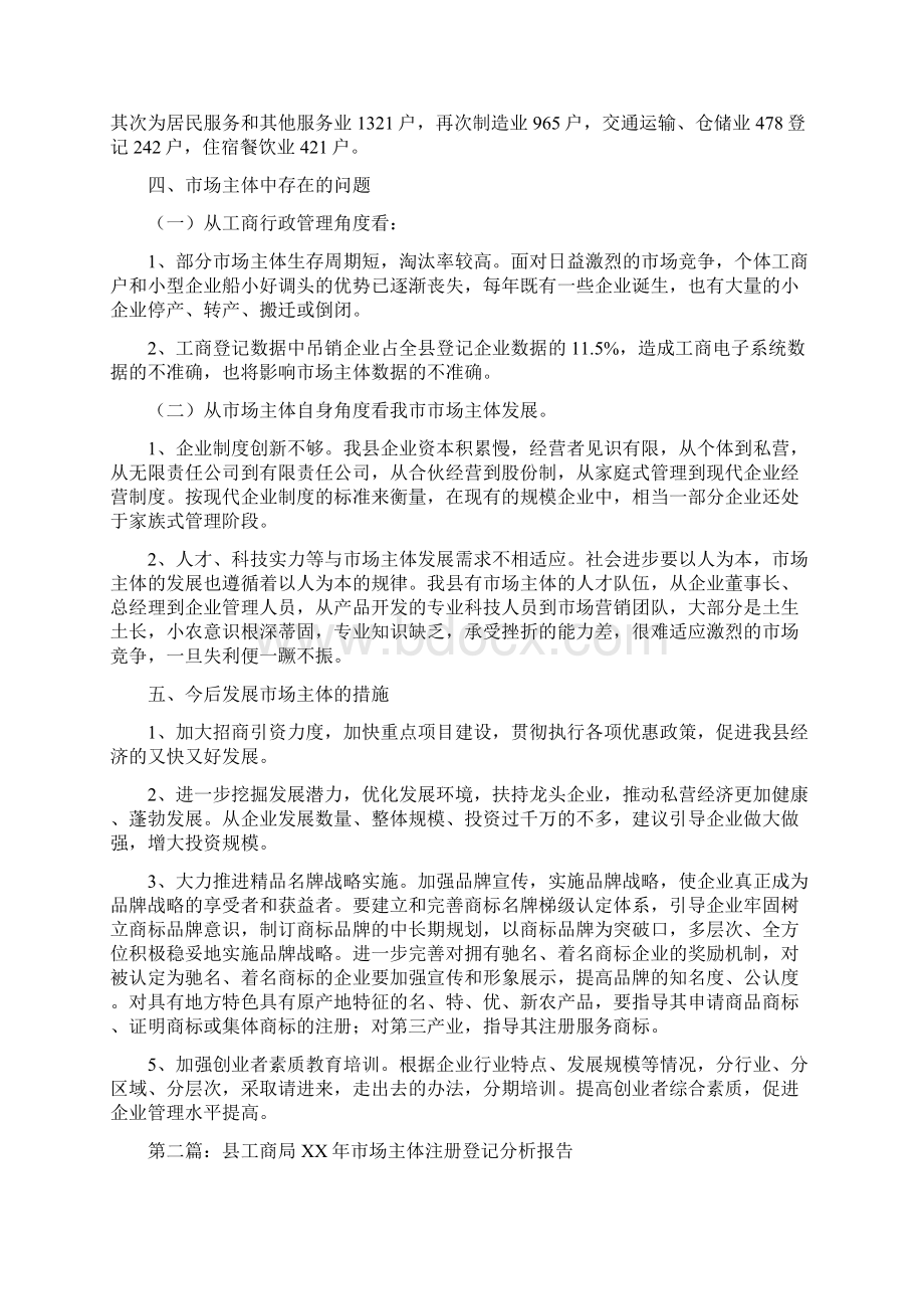 工商局上半年市场主体分析报告与工商局企业年检工作报告汇编.docx_第3页