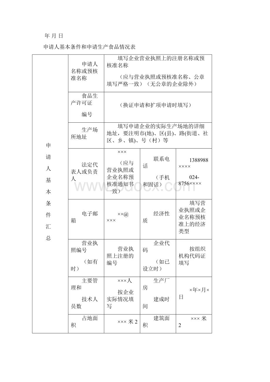 食品生产许可证申请书填写说明.docx_第3页