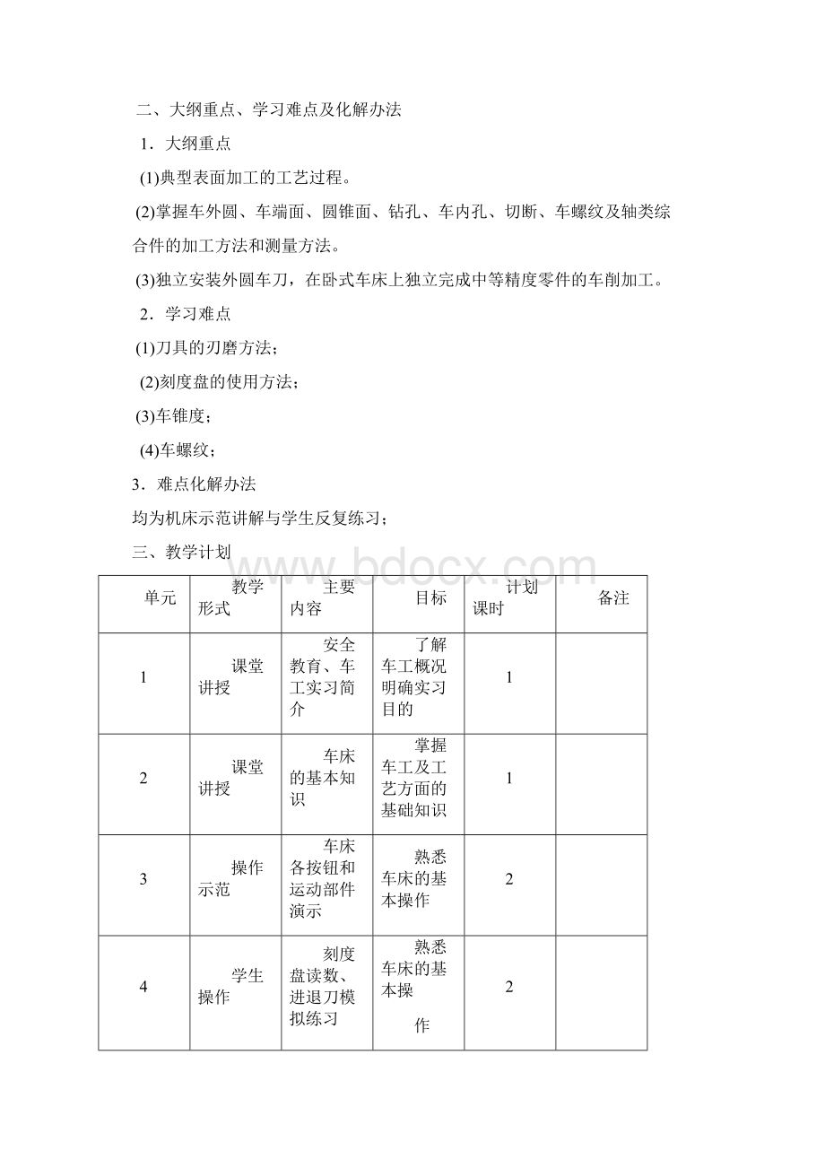 机加工实训计划.docx_第2页