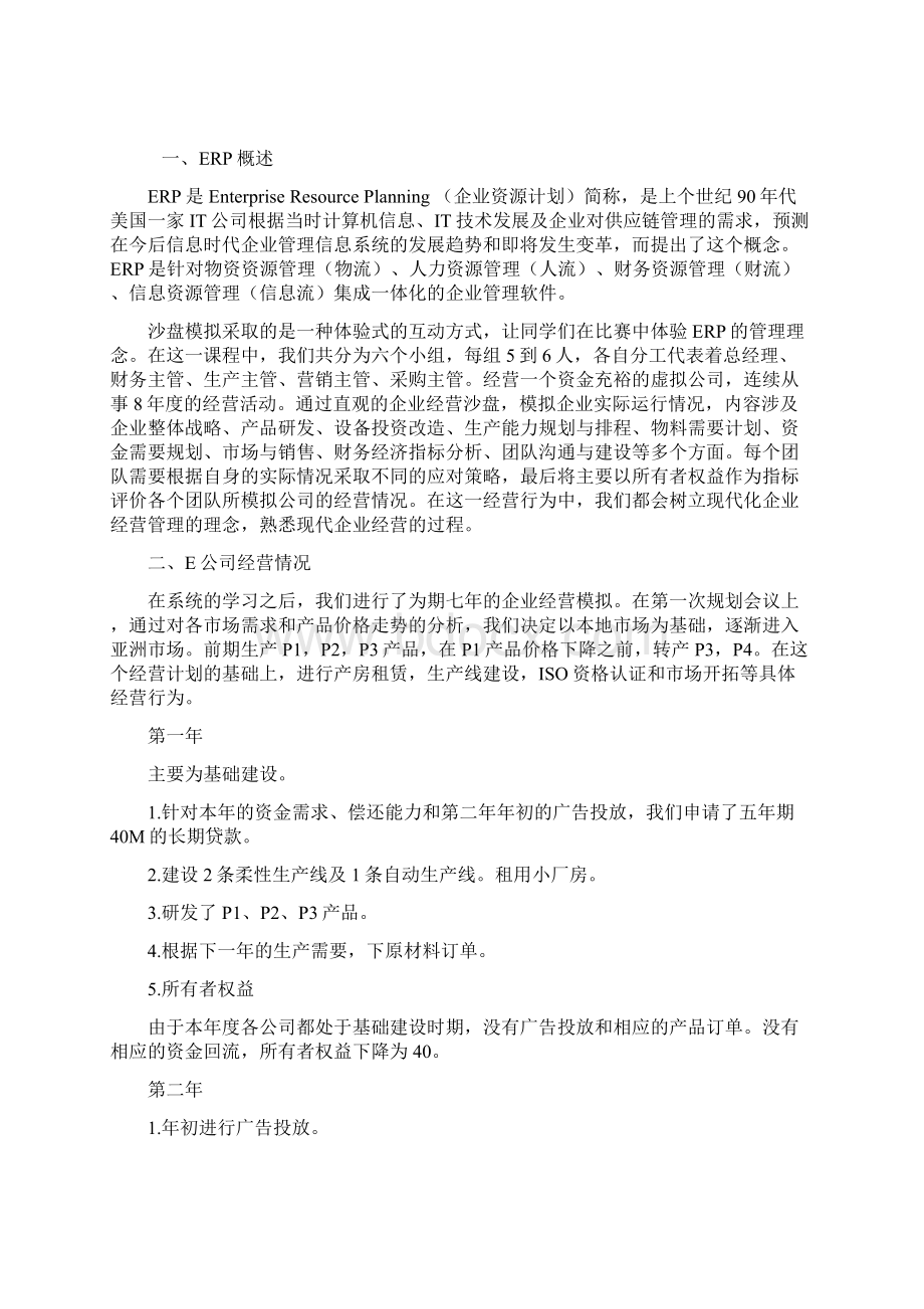 erp 沙盘模拟实习报告.docx_第2页