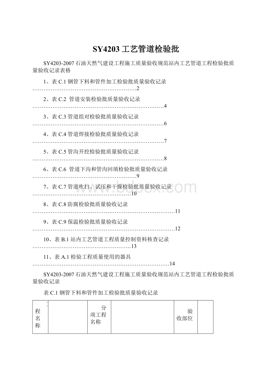 SY4203工艺管道检验批.docx