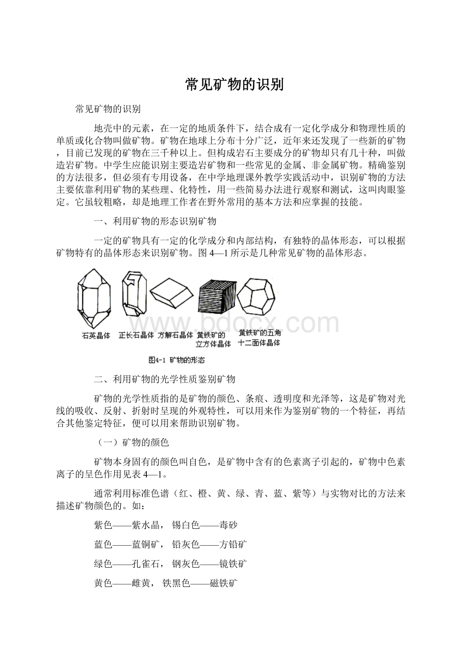 常见矿物的识别.docx_第1页