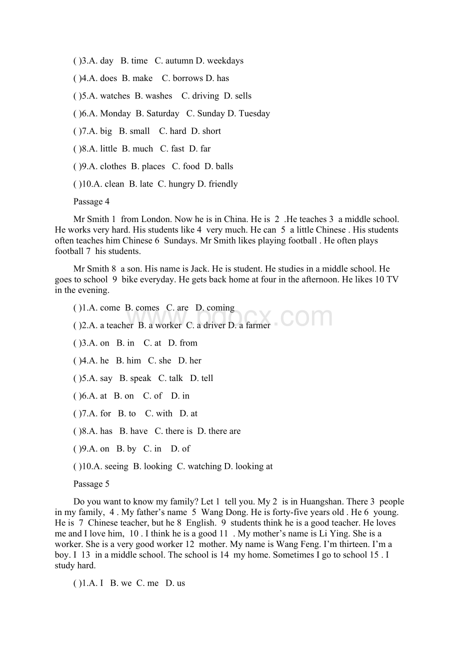 六年级英语完形填空100篇含答案和讲解.docx_第2页