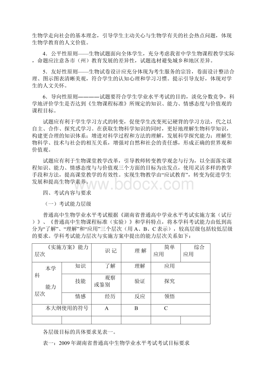 高二生物学业水平考试考试大纲Word格式.docx_第2页