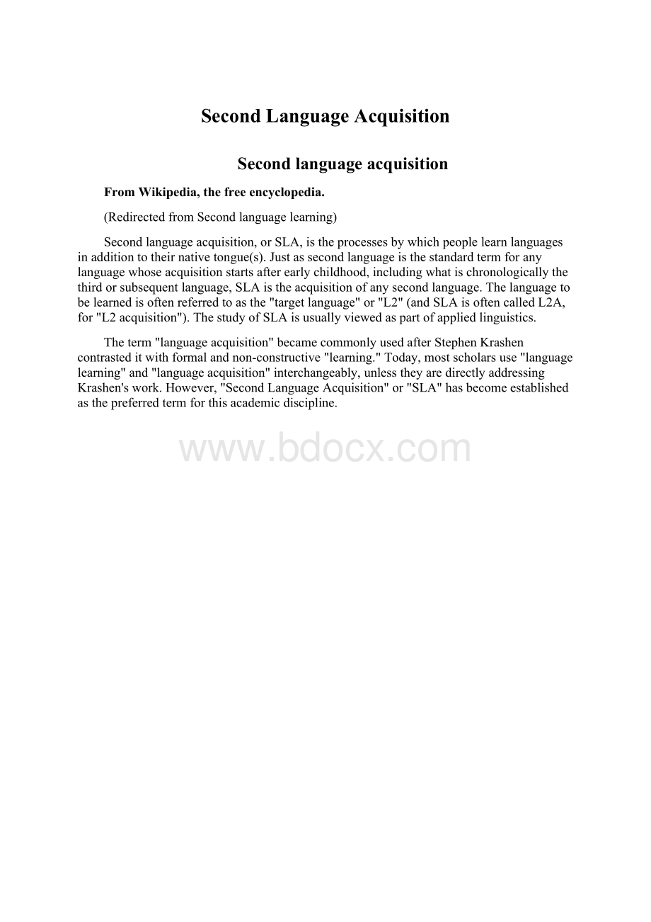 Second Language Acquisition.docx_第1页