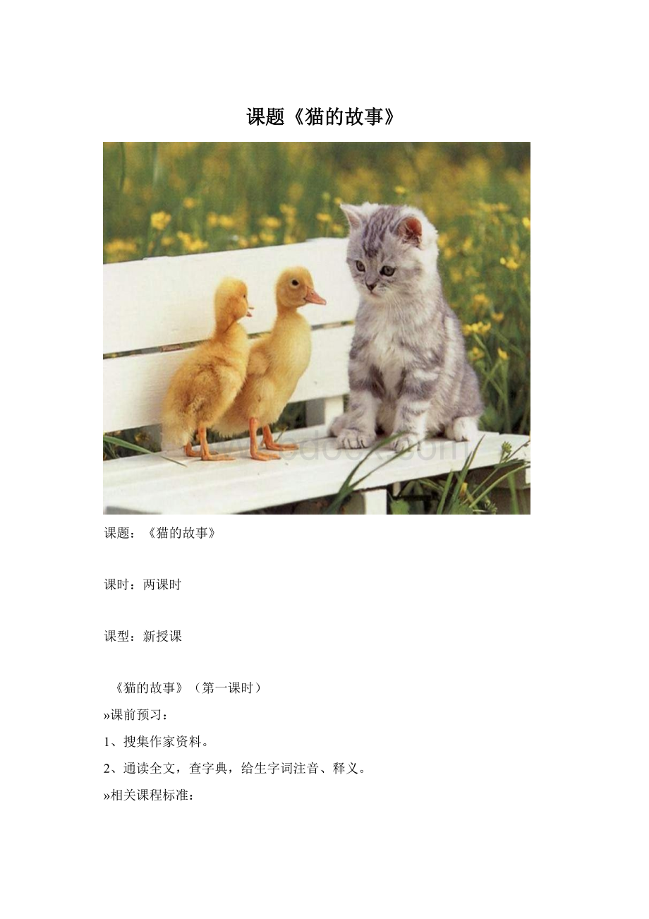 课题《猫的故事》.docx_第1页