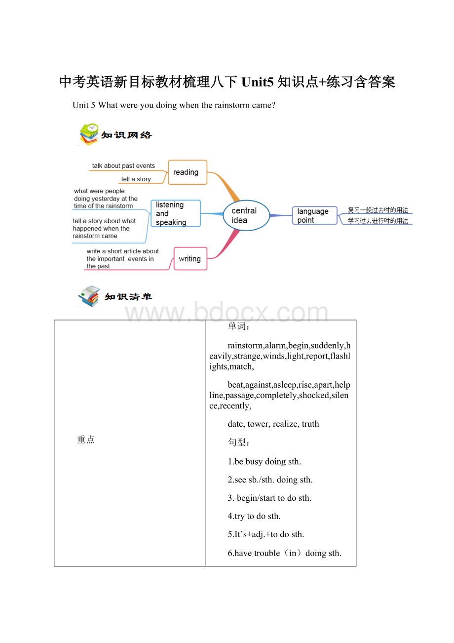 中考英语新目标教材梳理八下 Unit5 知识点+练习含答案.docx_第1页