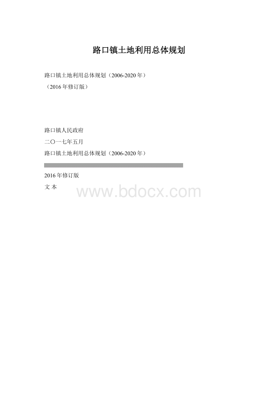 路口镇土地利用总体规划文档格式.docx